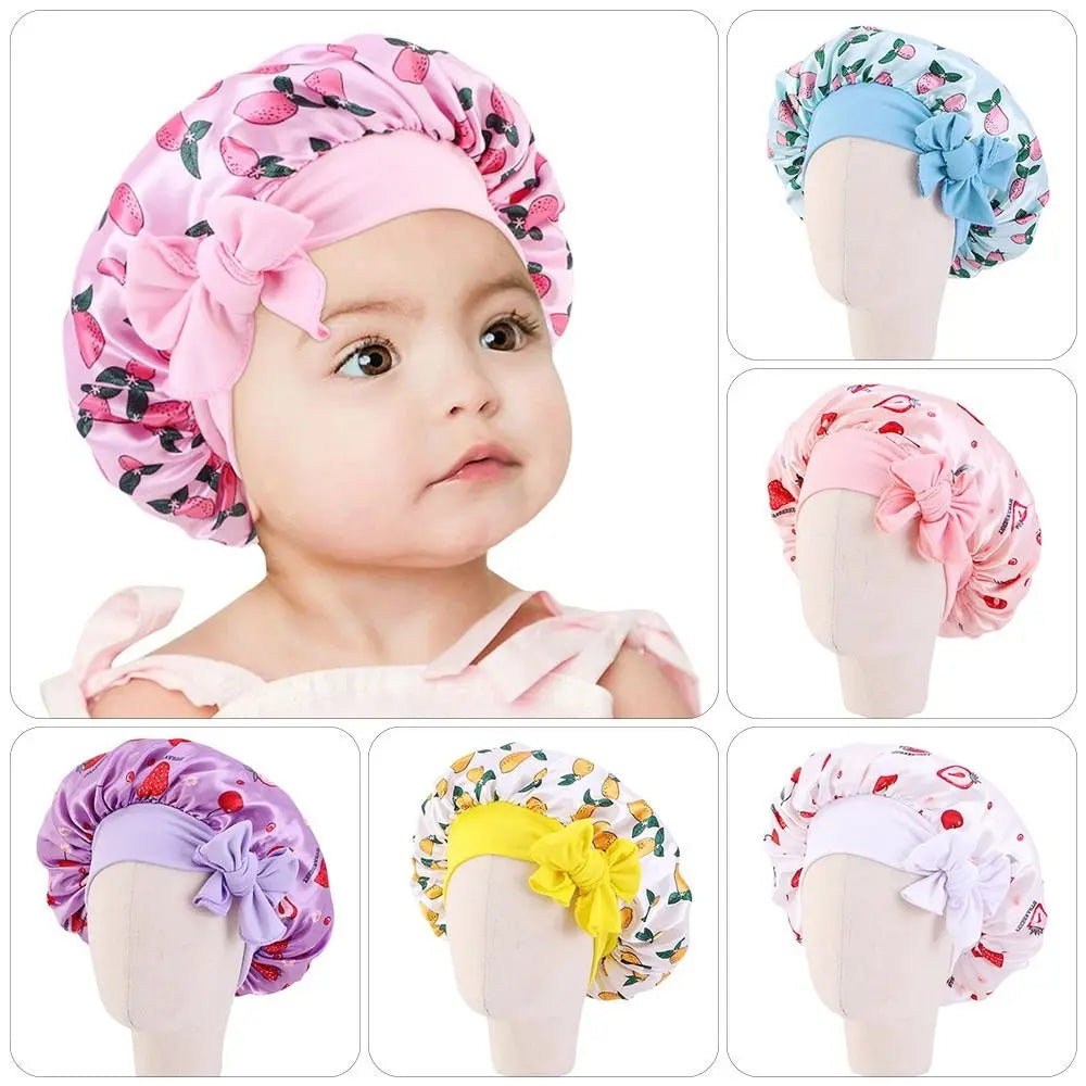 Girls Silk Flower Printed Bonnet