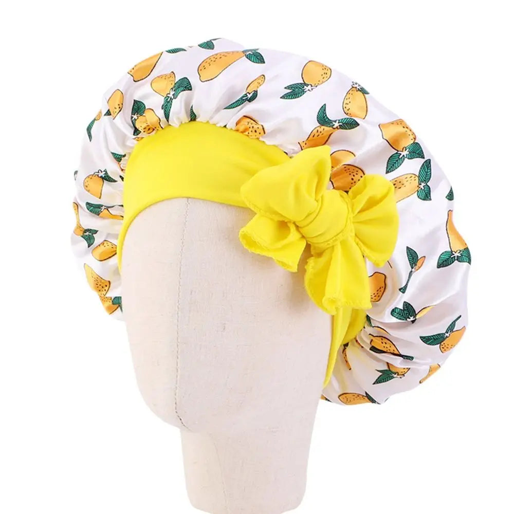 Girls Silk Flower Printed Bonnet