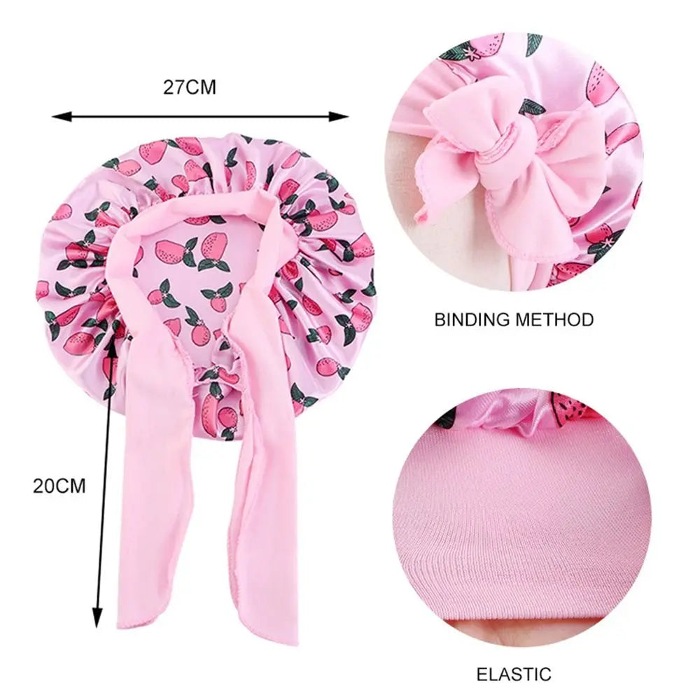 Girls Silk Flower Printed Bonnet