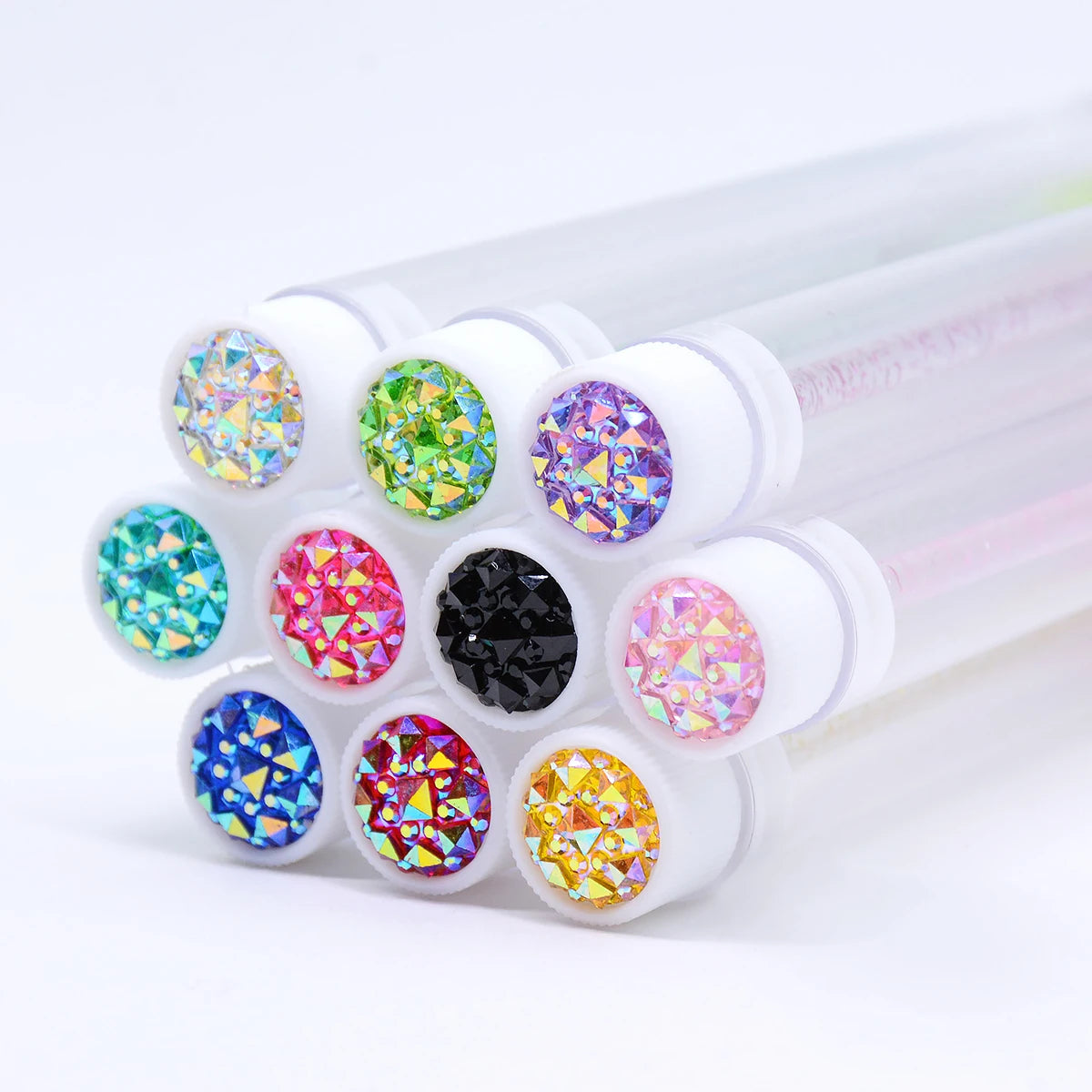 50Pcs Eyelash Brush Tubes With Crystal Lash Mascara Wands