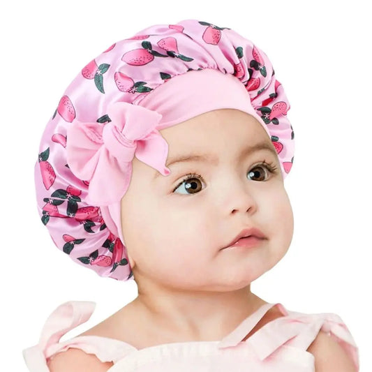 Girls Silk Flower Printed Bonnet