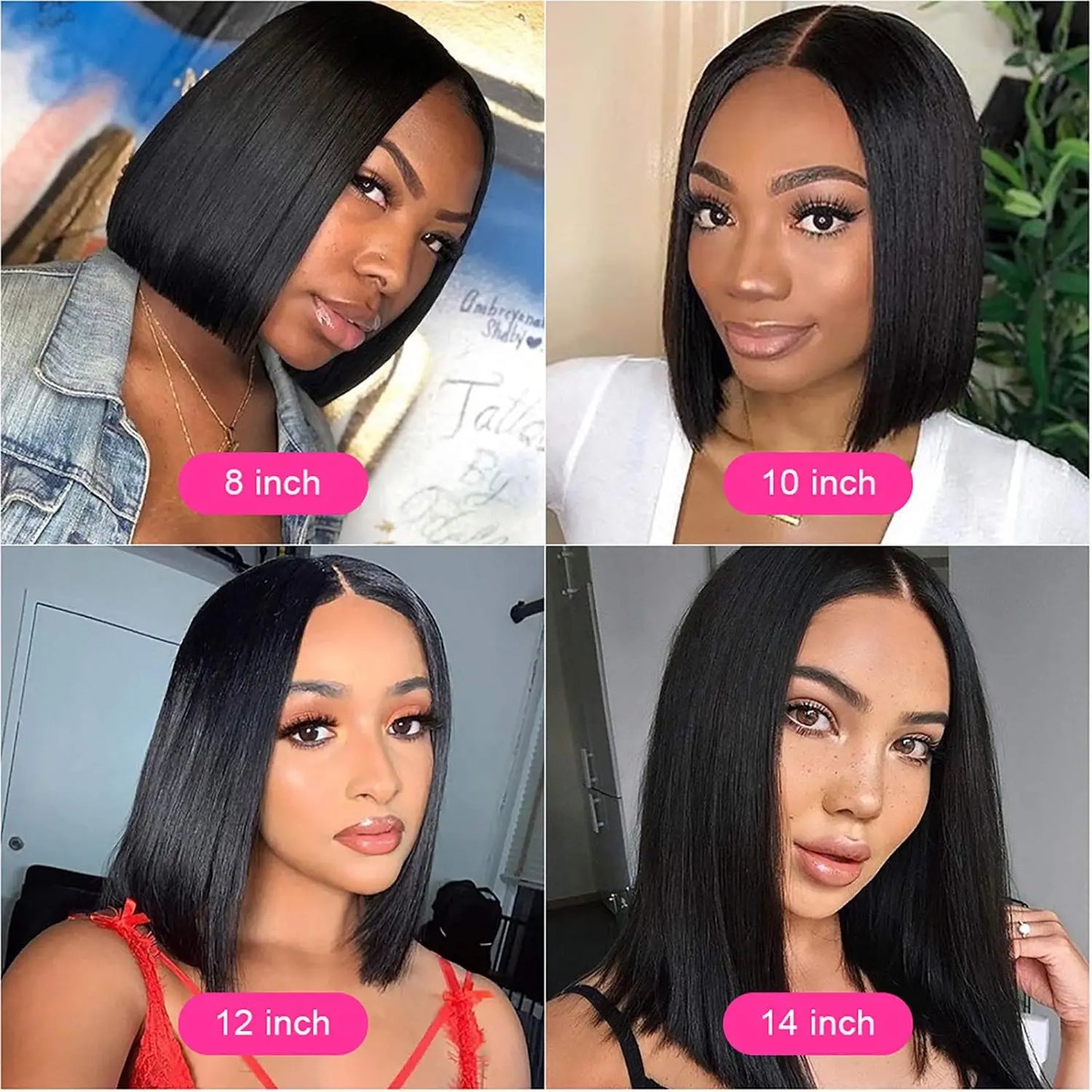 13x4 Pre Plucked Human Hair Bob Wig