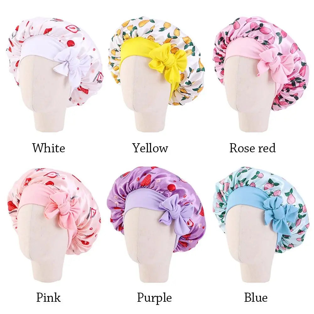 Girls Silk Flower Printed Bonnet