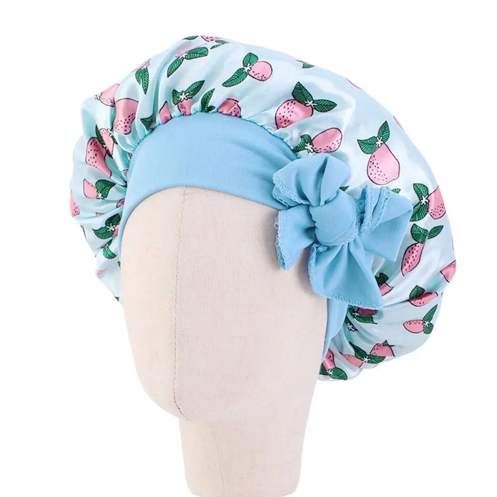 Girls Silk Flower Printed Bonnet