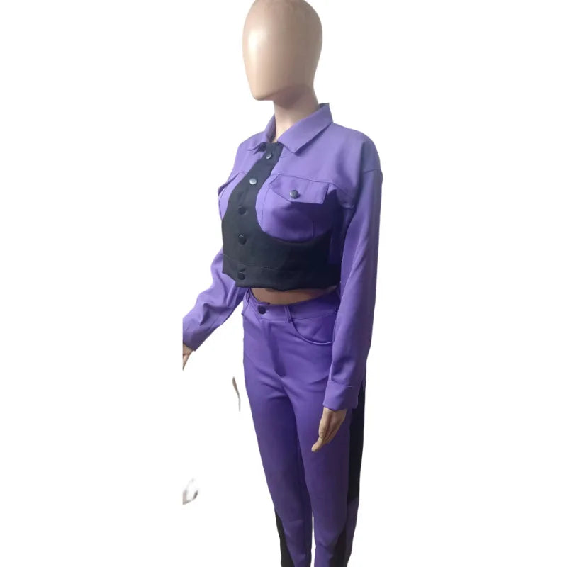 Women's Two Piece Pants and Jacket Set