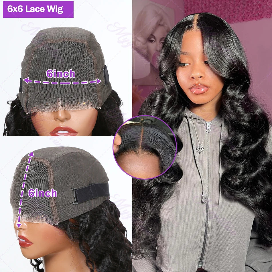 13x6 HD Transparent Body Wave Lace Frontal Human Hair Wig 30 40 Inch 13x7 Lace Front Wig 250 Density 6x6 Glueless Closure Wigs