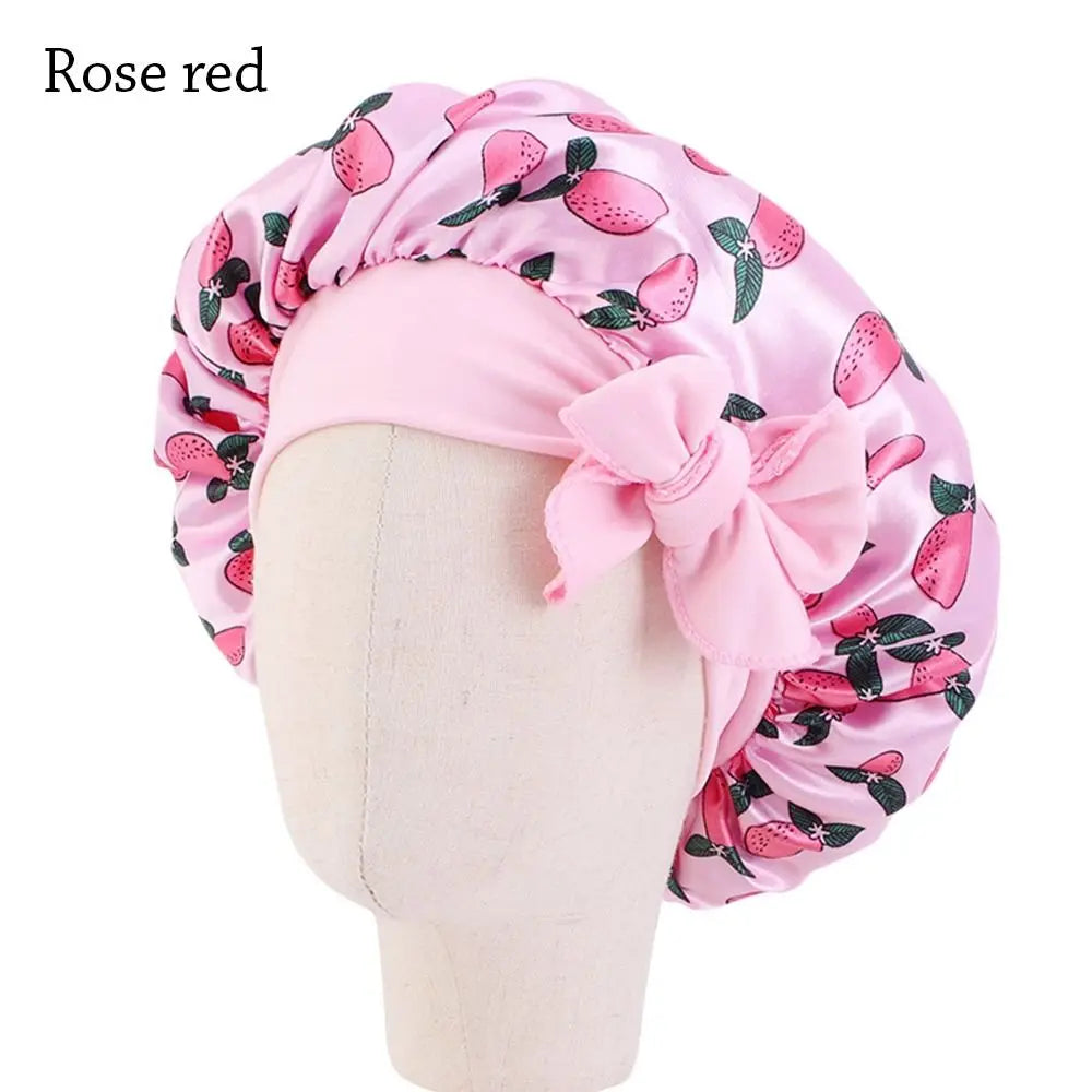 Girls Silk Flower Printed Bonnet