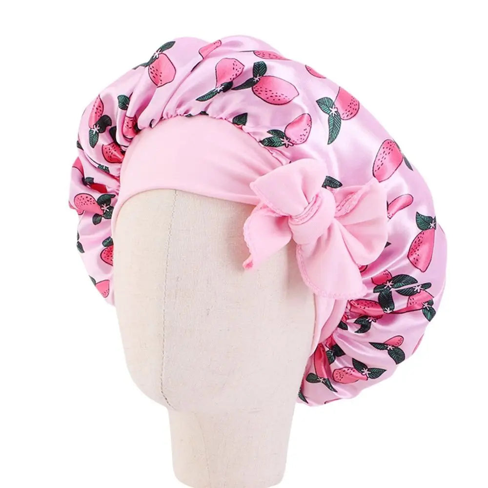 Girls Silk Flower Printed Bonnet