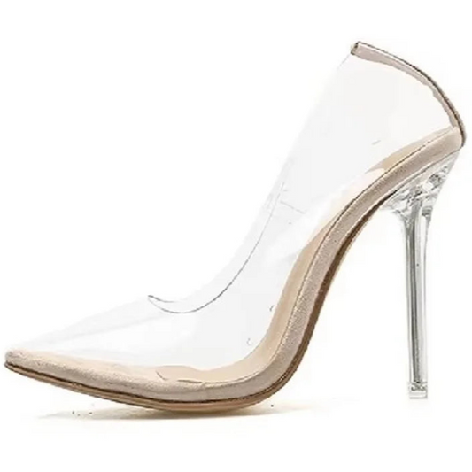 Thin Transparent High Heels With Pointed Toe