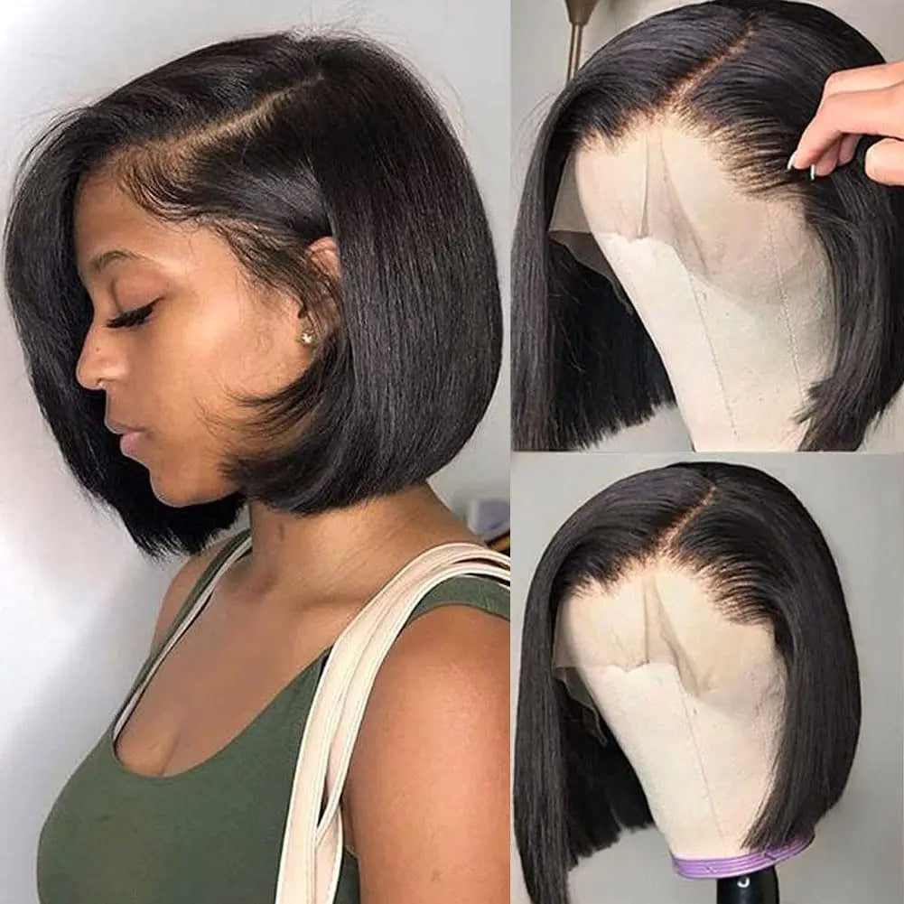 13x4 Pre Plucked Human Hair Bob Wig