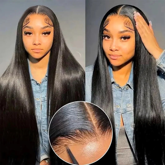 30/40 Inches Human Hair Pre-Cut Lace Wear And Go Glueless Wigs Straight 13x4 Lace Front Human Hair Wig