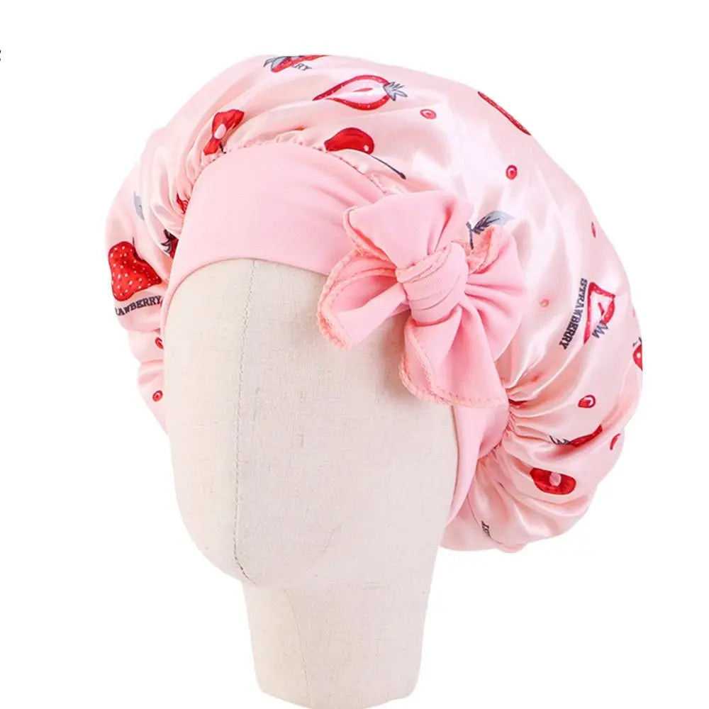 Girls Silk Flower Printed Bonnet