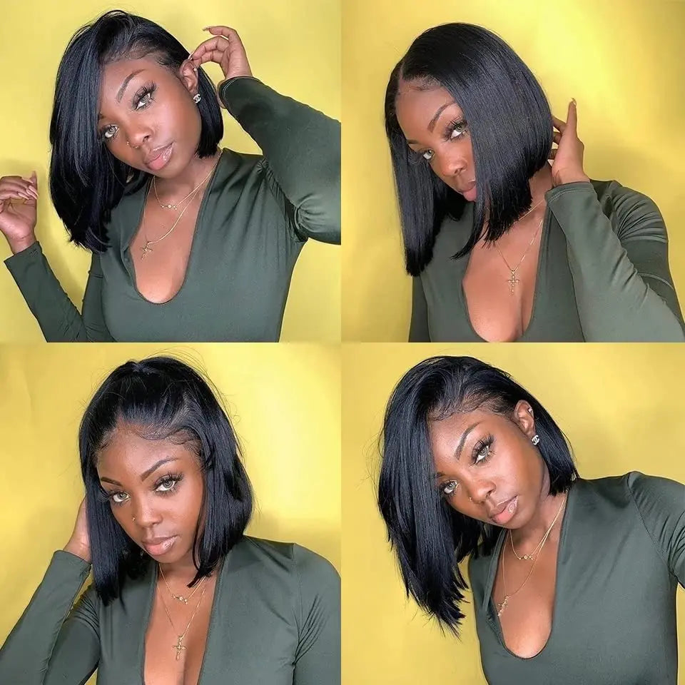 13x4 Pre Plucked Human Hair Bob Wig