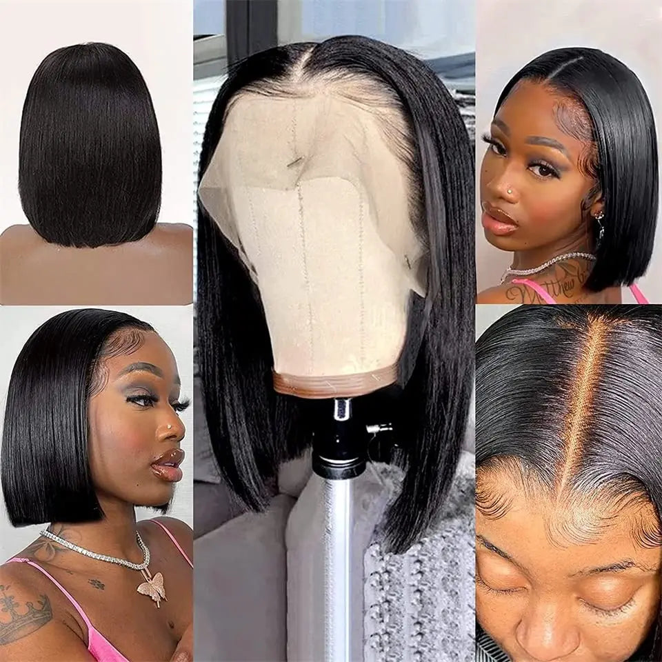 13x4 Pre Plucked Human Hair Bob Wig